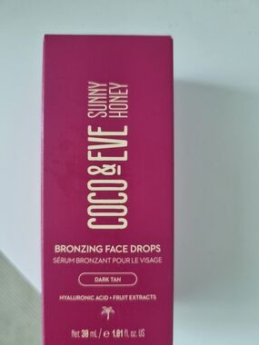Coco & Eve Sunny Honey Bronzing Face Drops - Dark Tan (Pink Box)